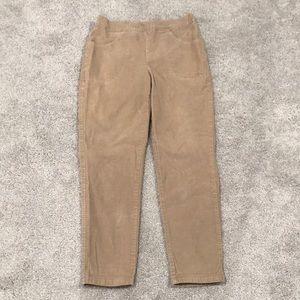Beige Corduroy Straight Leg Pants // Size (4-6)